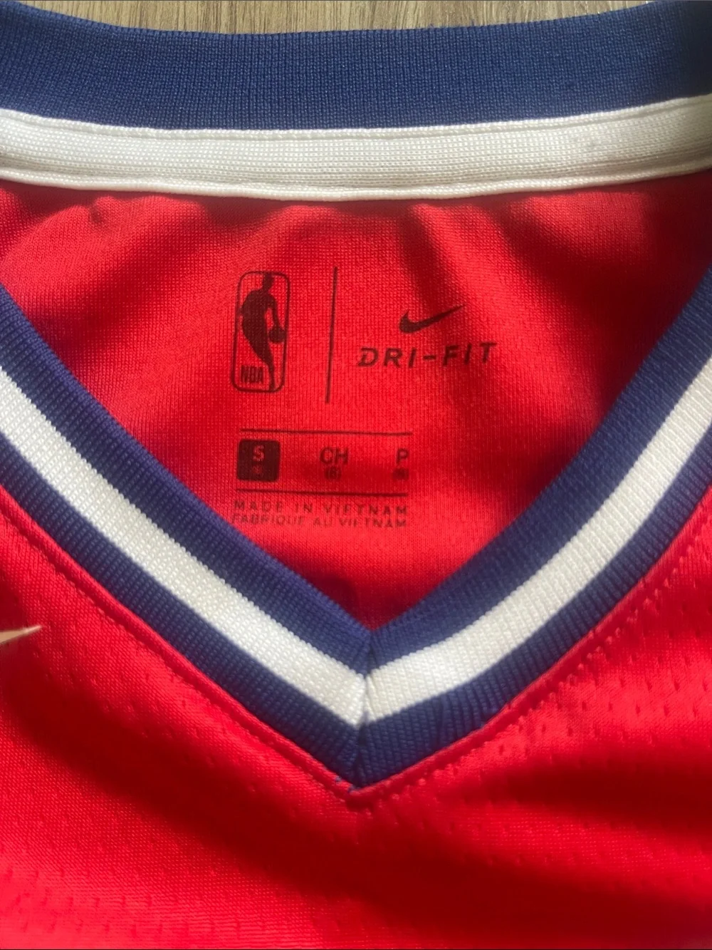 Nike Red Phila #21 Basketball Jersey with Blue & White Accents